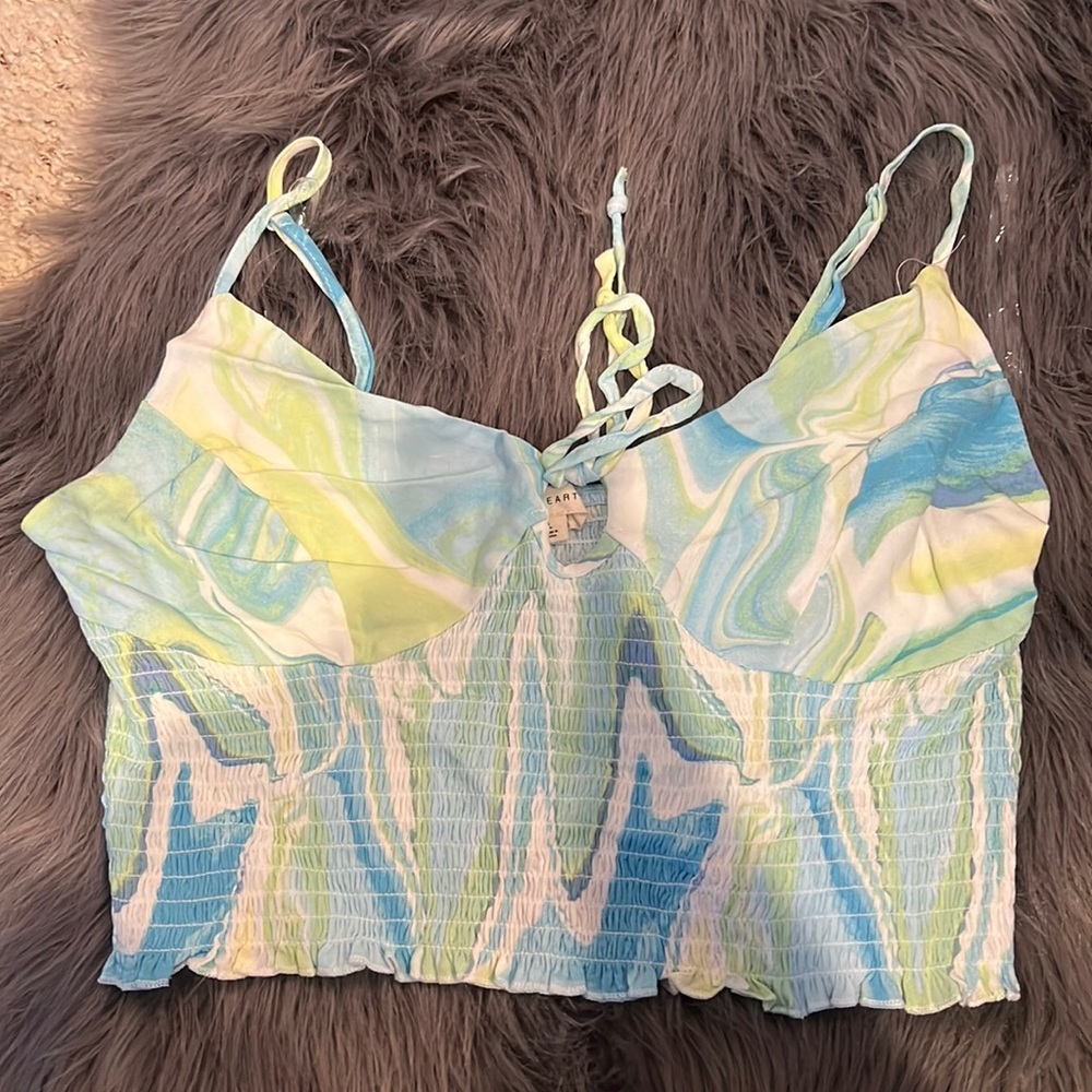 LA hearts marble colorful crop top